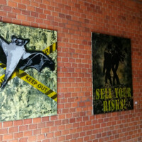 Raumansicht Zinnober 23, Sieglinde Grunwald: Keep Out, Sell your Risks, The Horse is talking to the Angel